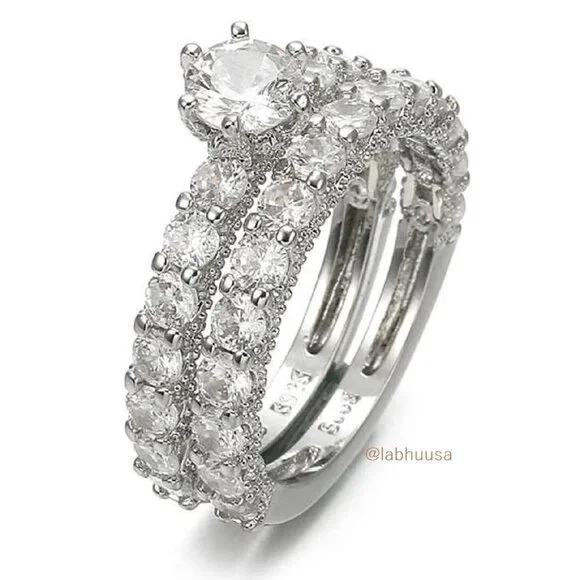 😍Luxury 2pcs/Set Wedding Engagement Ring Set for Women, F135 - Picture 9 of 10